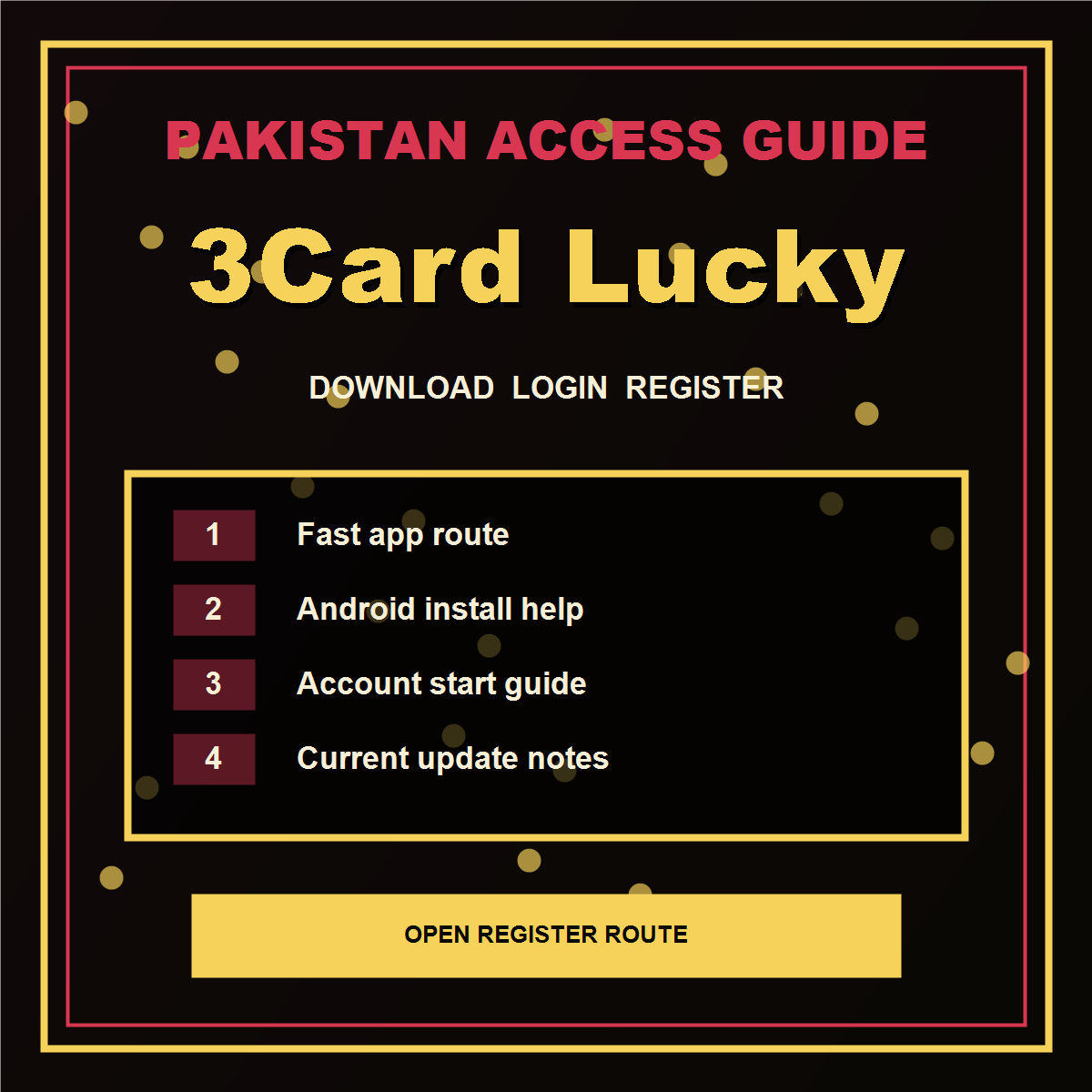 3Card Lucky Pakistan app access poster